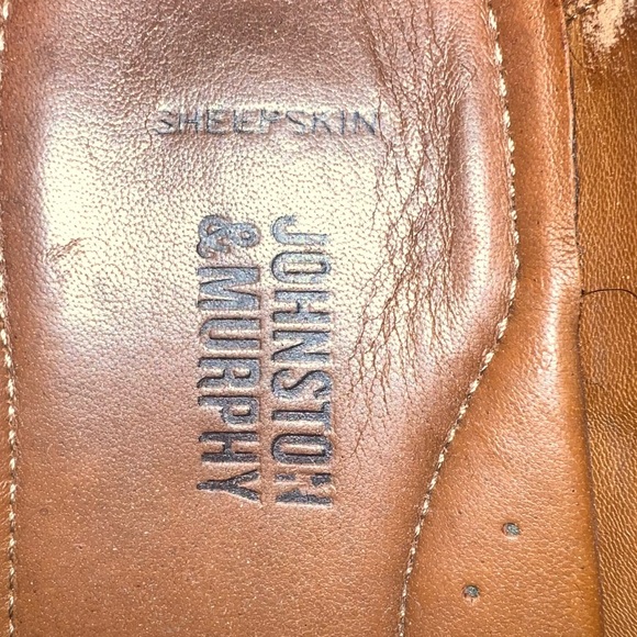 Johnston & Murphy men’s sheepskin leather tan Oxford dress shoes size 10.5 main image 5